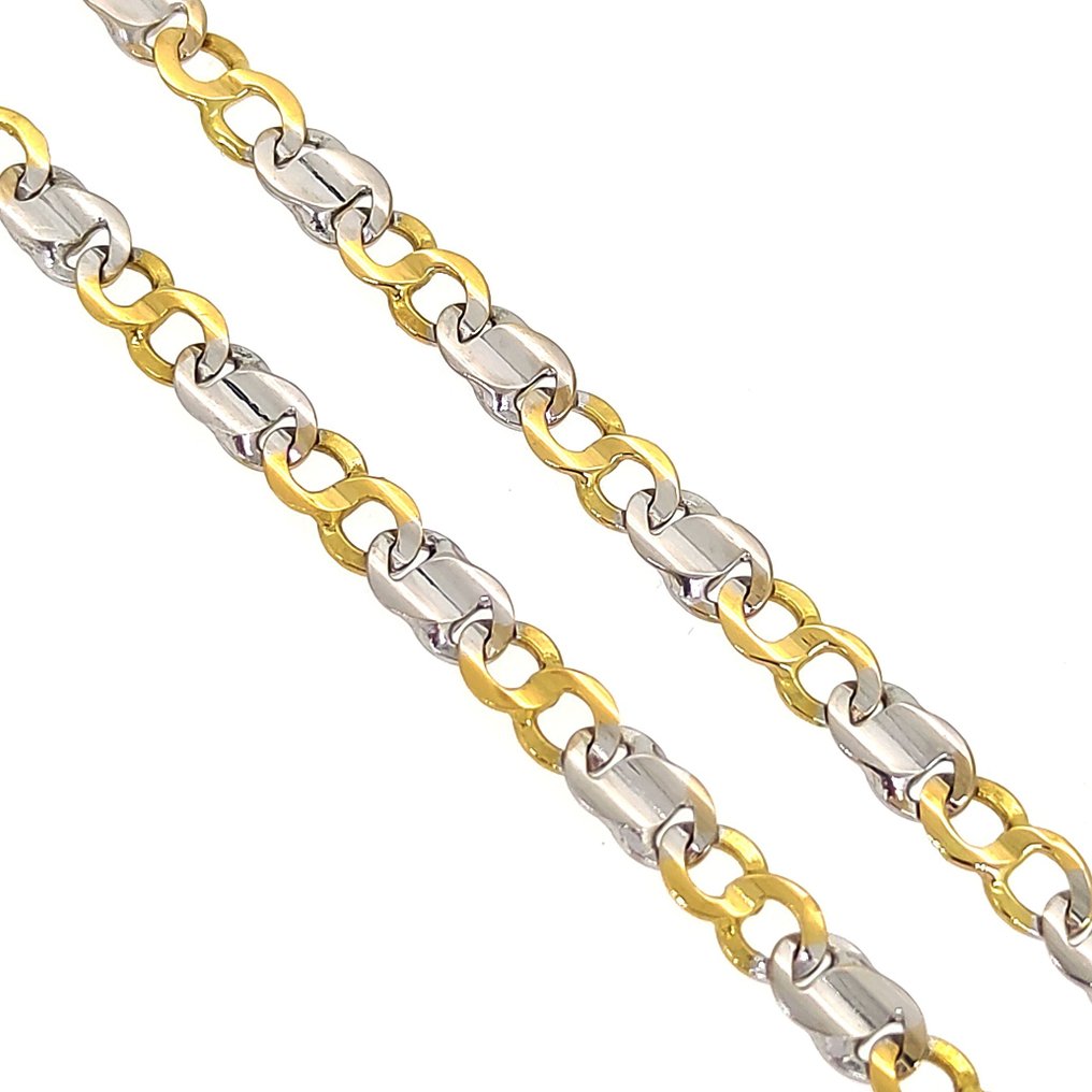 Halskette mit Anhänger - 18 kt Gelbgold, Weißgold  #2.1
