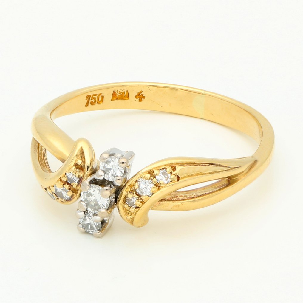 Ring - 18 kt Gelbgold Diamant  #1.1