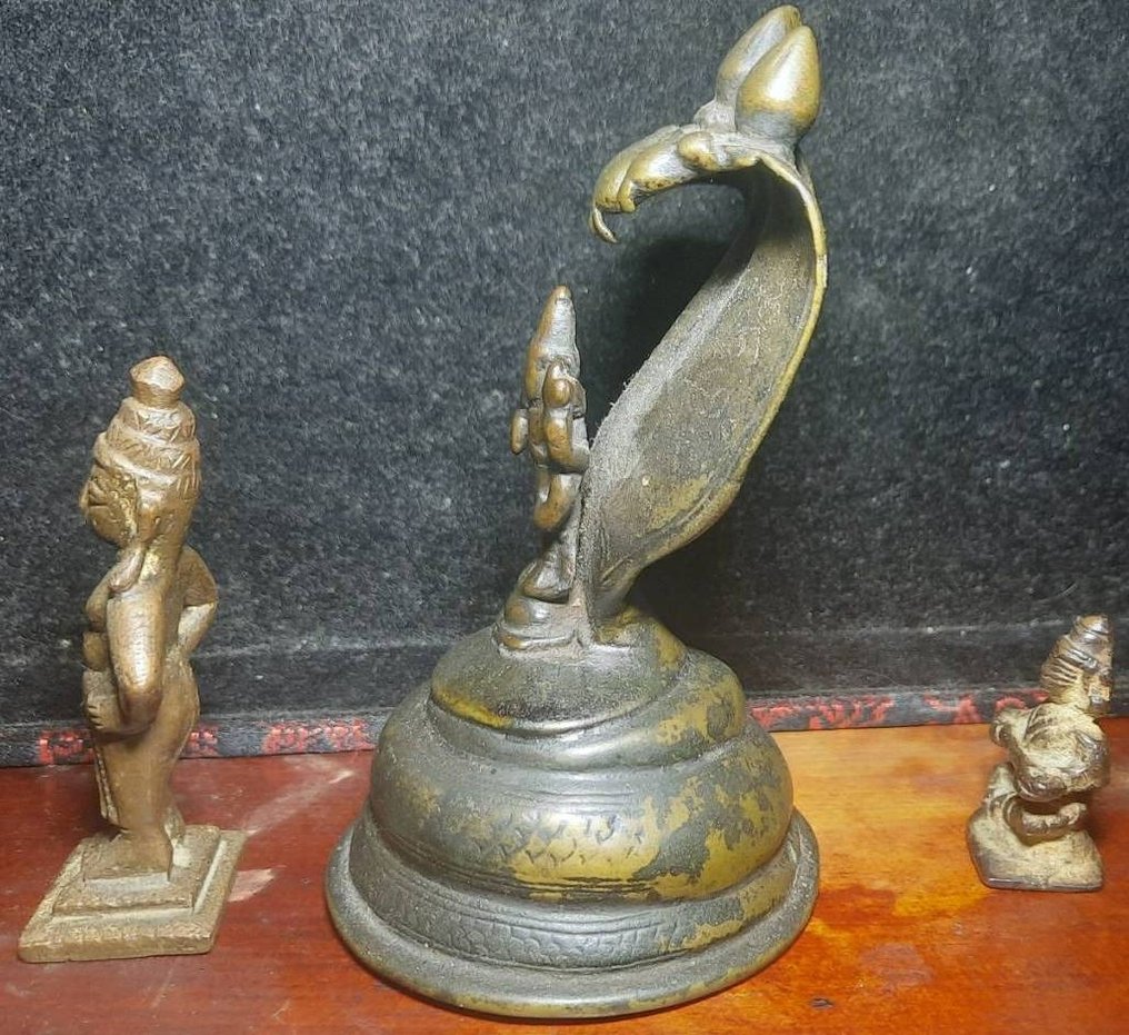 sculptuur, Ancient Indian Metal Work - 12 cm - Brons #2.1