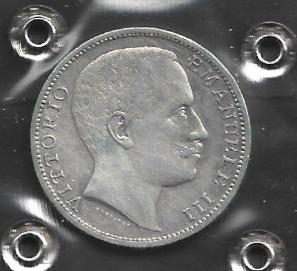 意大利， 意大利王国. 维托里奥·伊曼纽尔三世·迪·萨沃亚 （1900-1946）. 2 Lire 1906 "Aquila Sabauda" #1.2