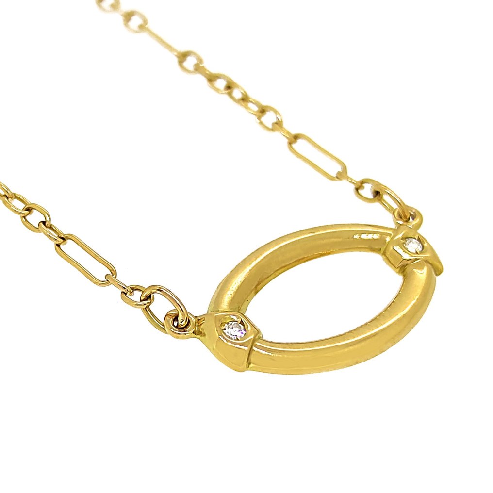 Collar con colgante - 18 quilates Oro amarillo -  0.06ct. tw. Diamante #1.1