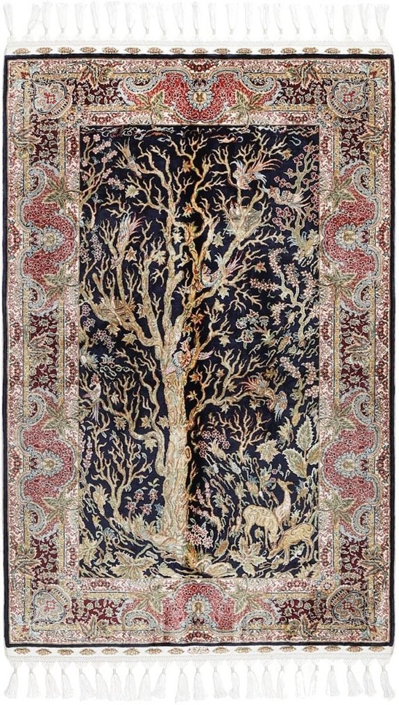 Alkuperäinen Fine China Hereke -matto Pure Silk silkillä Uusi matto - Matto - 124 cm - 78 cm #1.1