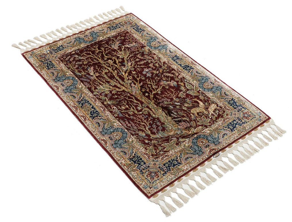 原创精美中国 Hereke 地毯 真丝新地毯上的纯丝 - 地毯 - 124 cm - 79 cm #1.2