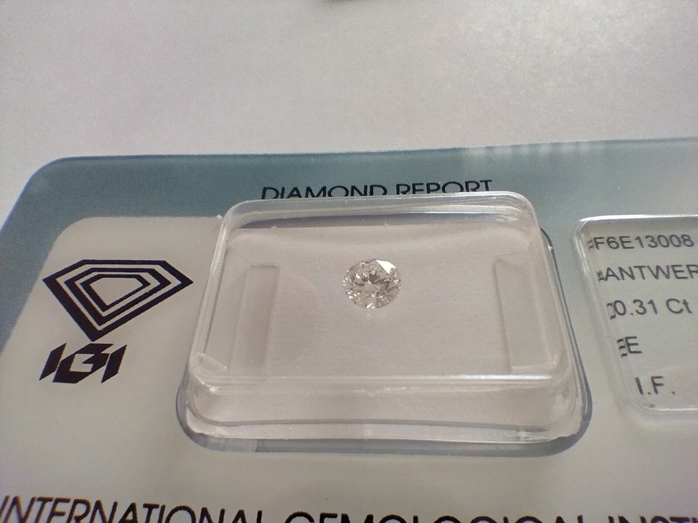 1 pcs Diamant - 0.31 ct - Briliant - E - IF (perfect) #1.1