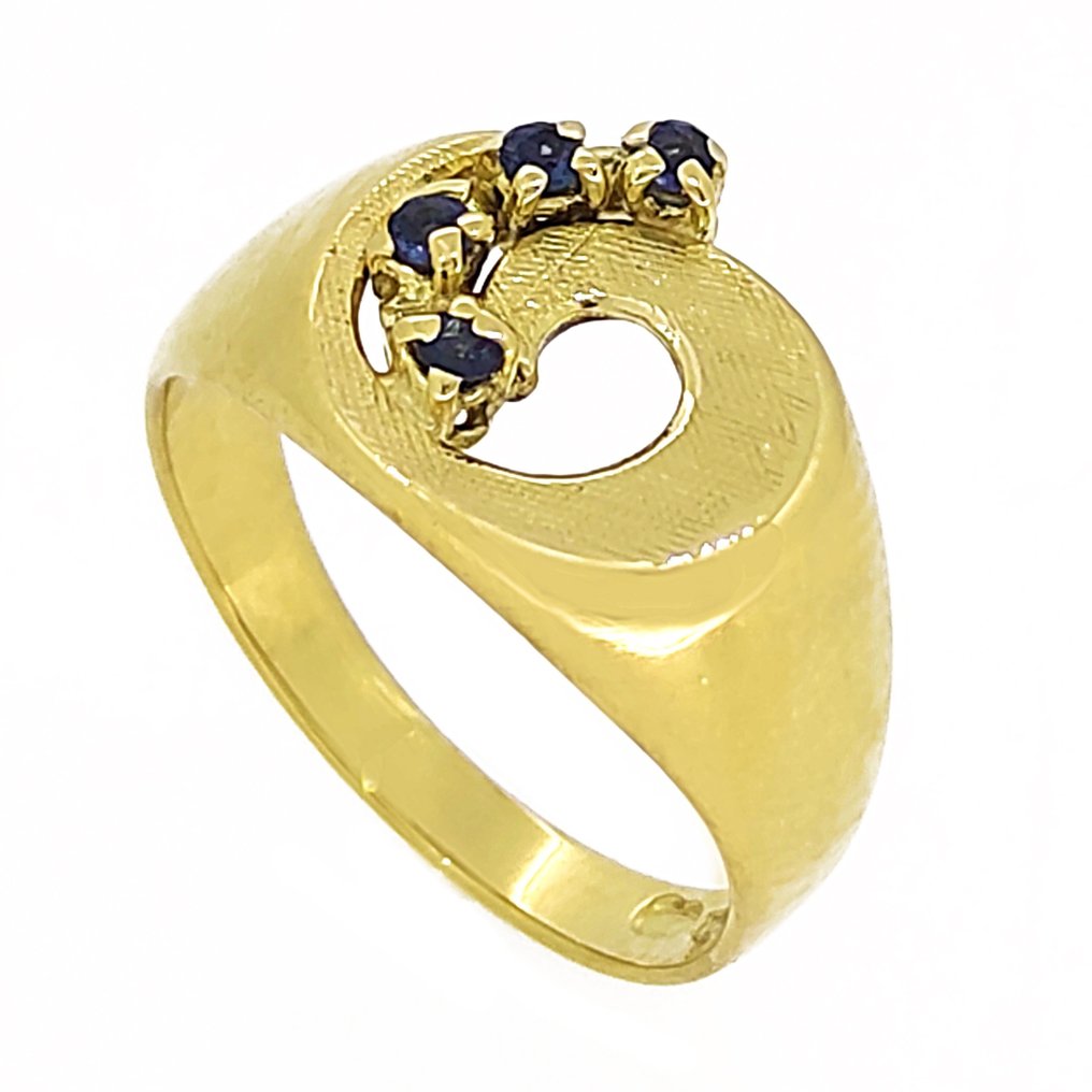 Ring - 18 kt. Yellow gold -  0.08 tw. Sapphire  #1.1