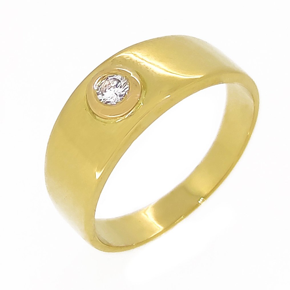 Δαχτυλίδι - 18 καράτια Κίτρινο χρυσό -  0.06 tw. Διαμάντι #1.2