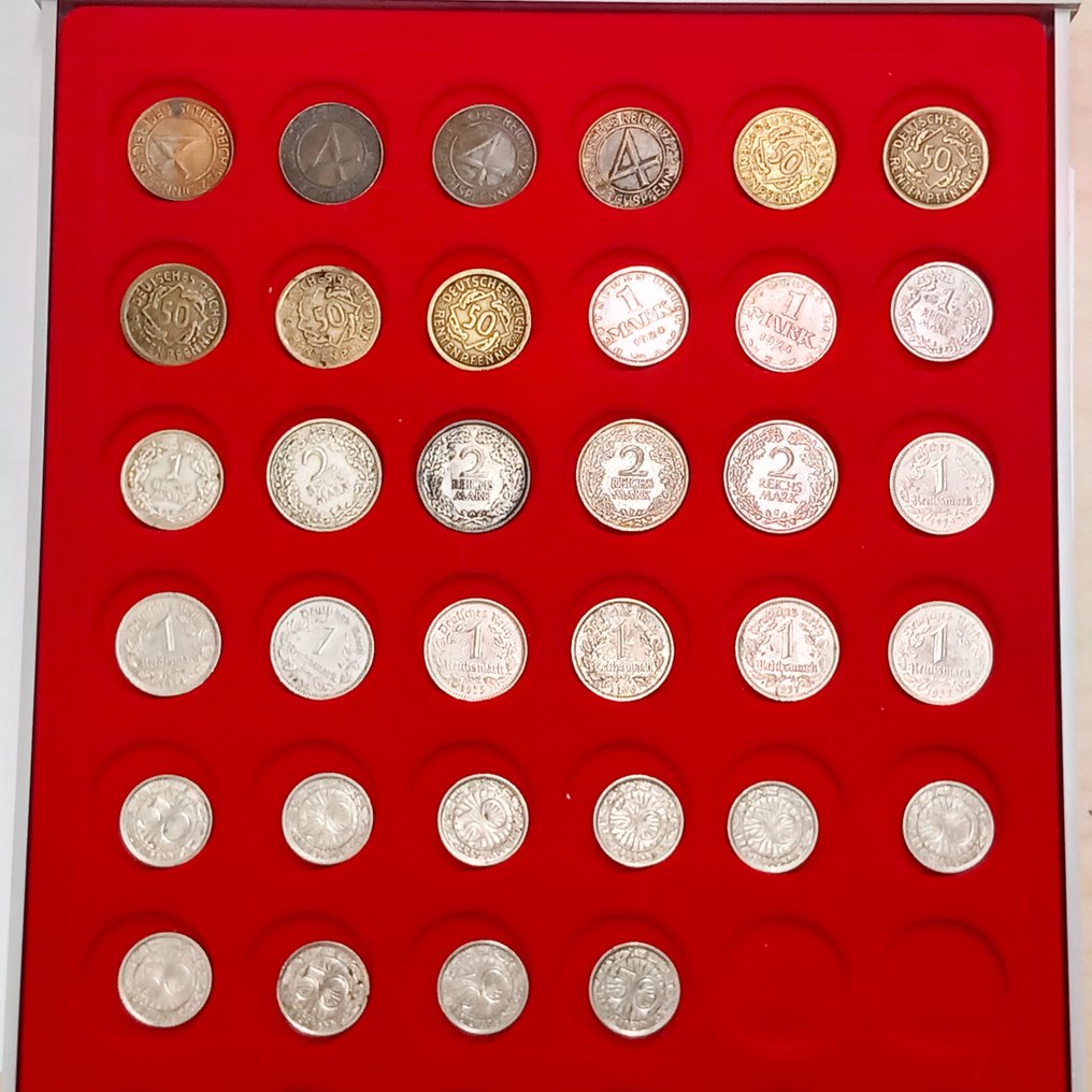 德國-魏瑪共和國. 34 Münzen (verschiedene) 1924 - 1937 #1.1