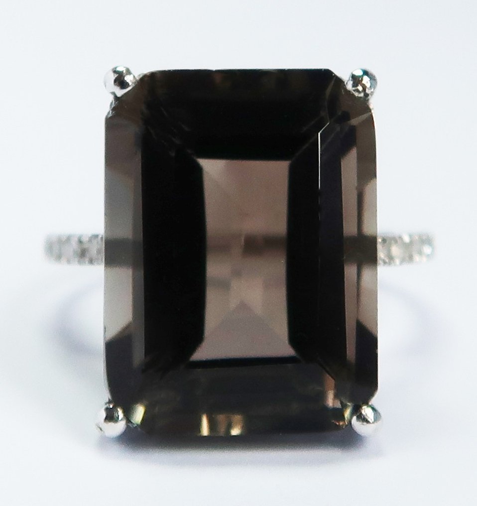 戒指 - 14K包金 白金 - 钻石 #1.1