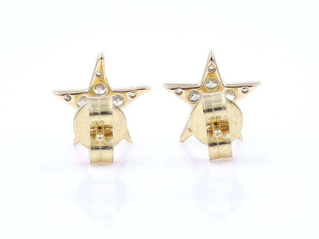 Earrings - 14 kt. Yellow gold -  0.35ct. tw. Diamond  (Natural) #3.2