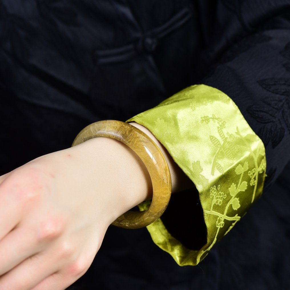 Esclusivo braccialetto in quarzo rutilato dorato - Una meraviglia di rarità e raffinatezza- 67.32 g #1.2