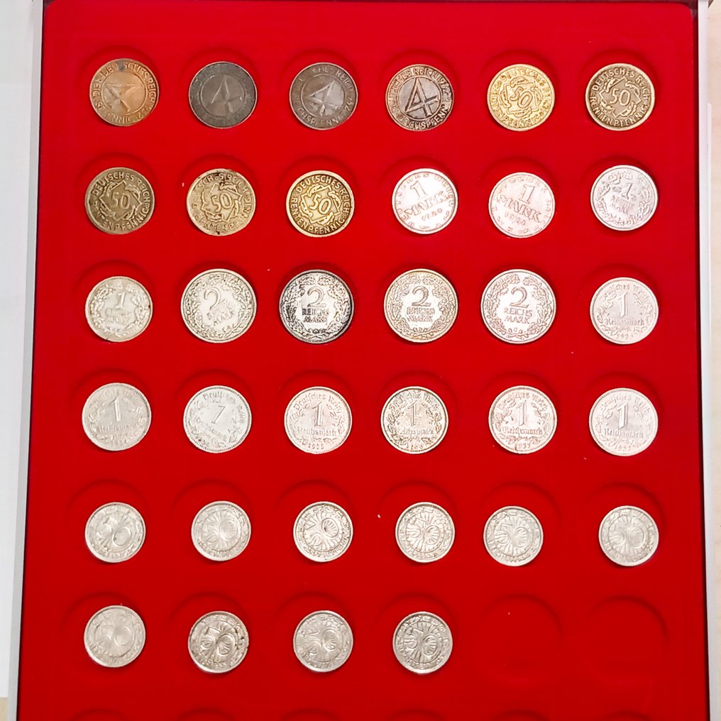 德國-魏瑪共和國. 34 Münzen (verschiedene) 1924 - 1937 #1.2