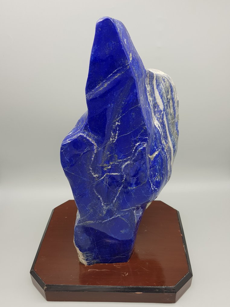 Lapis Lazuli - Sculptură freeform XL - jumătate lustruită, jumătate naturală Piatră naturală - unicat - calitate AAA - albastru intens - calcit cu cristale de pyrit - Înălțime: 420 mm - Lățime: 230 mm- 12.6 kg - (1) #1.0
