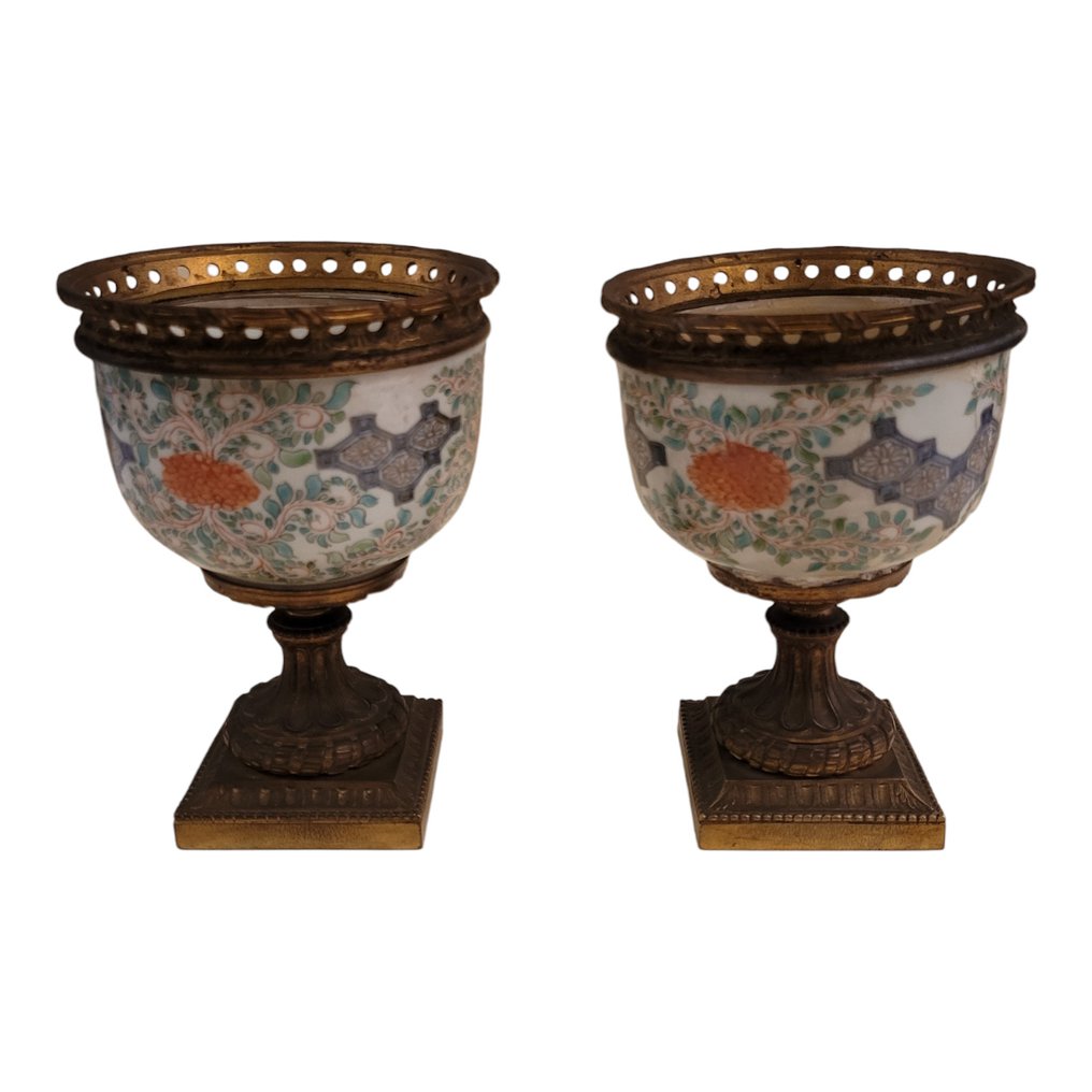 高腳杯 (2) - 瓷器, 青銅色 #1.1