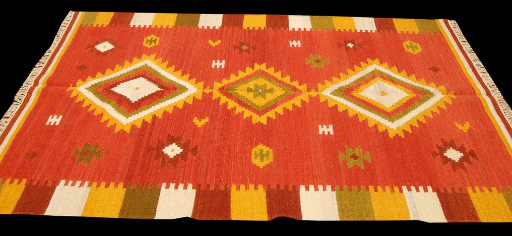 美麗諾泰姬陵基利姆 - 花毯 - 201 cm - 141 cm #1.1