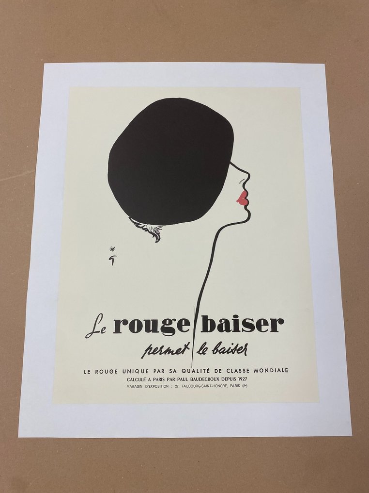 René Gruau - Le rouge baiser permet le baiser (linen backed on canvas) - Anni ‘70 #1.2