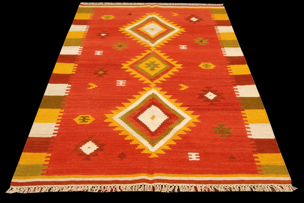 美麗諾泰姬陵基利姆 - 花毯 - 201 cm - 141 cm #2.1