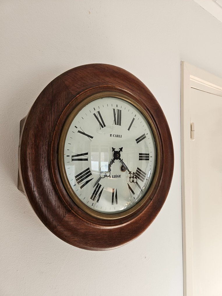 Piękny francuski zegar szkolny -   Drewno - 1940-1950 #2.1