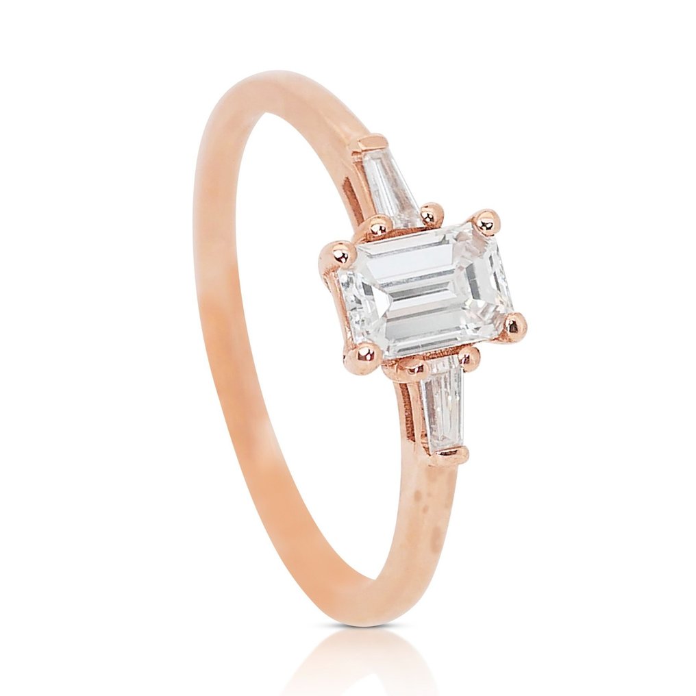 - 0.90 Total Carat Weight - - Anello - 18 carati Oro rosa -  0.90 tw. Diamante  (Naturale) - Diamante  #2.1