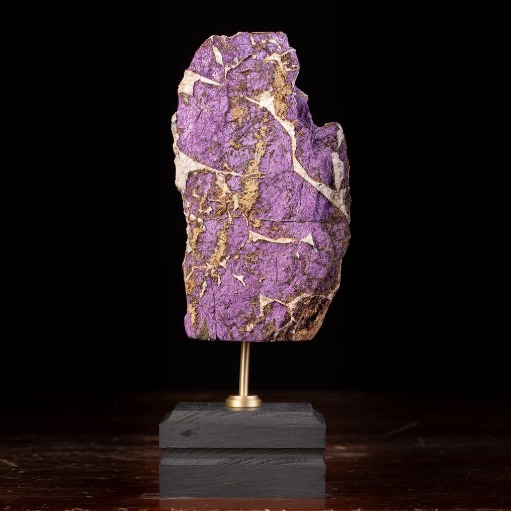 Natural Purpurite sample on wooden base - Height: 250 mm - Width: 100 mm- 2900 g #1.2