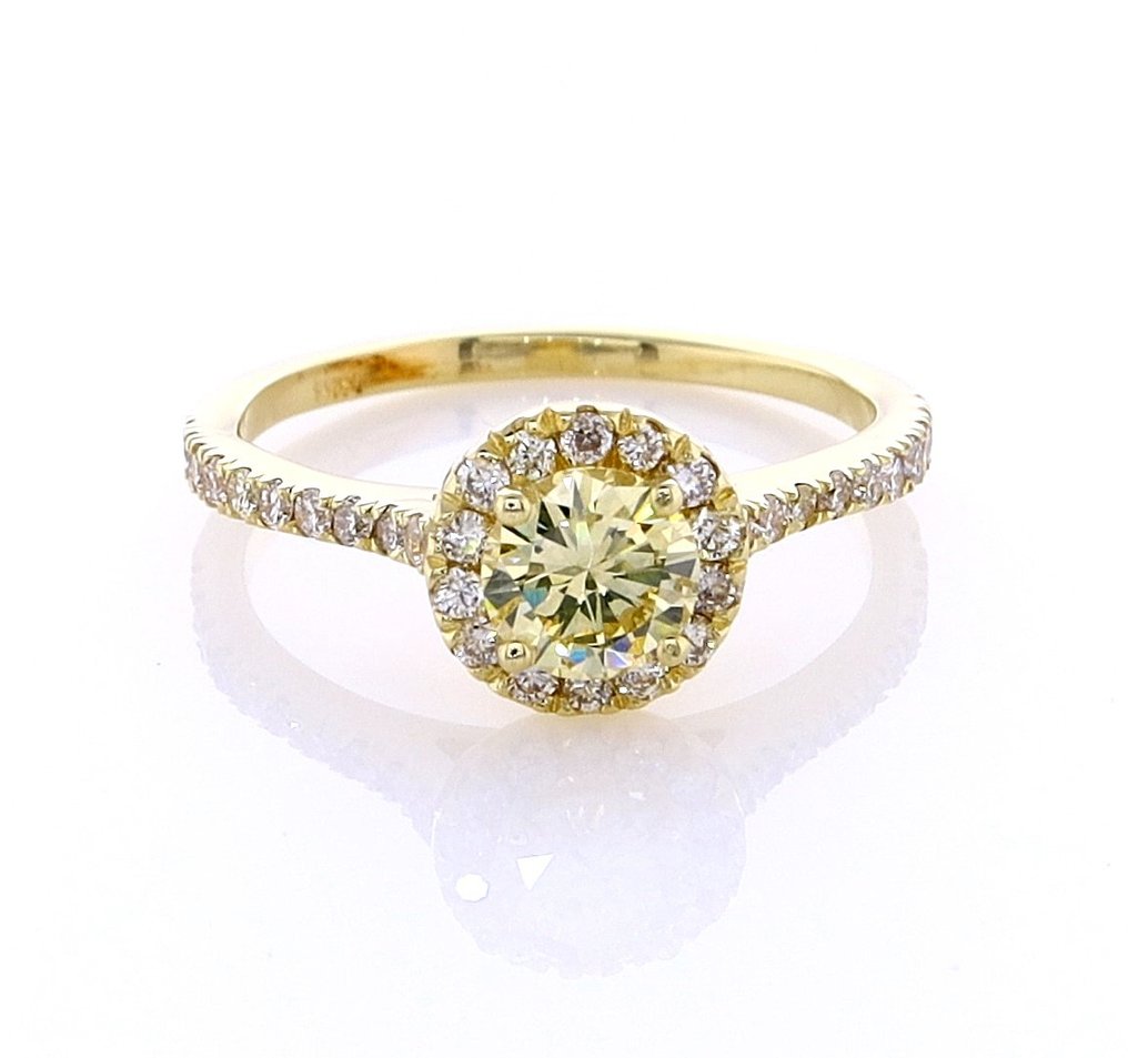 Ring - 14 kt Gult guld -  0.84ct. tw. Diamant  (Natural) - Diamant #1.1