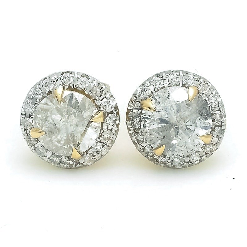Cercei - 14 ct. Aur galben -  1.57ct. tw. Diamant  (Natural) - Diamant #1.1