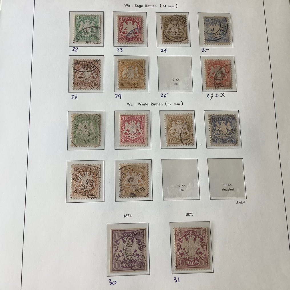Bavaria 1870/1920 - Almost complete collection on album pages - Michel 22/195 #2.1