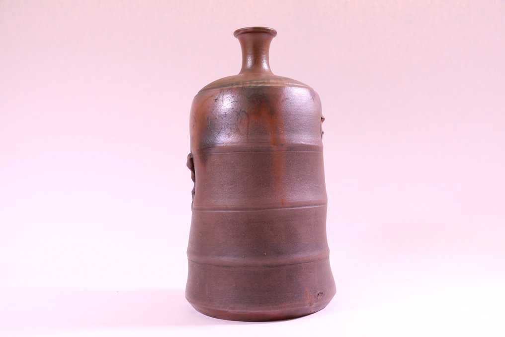 Hermoso jarrón antiguo de cerámica Bizenyaki 備前焼 - Cerámica - Japón - Periodo Edo (1600-1868) #2.1