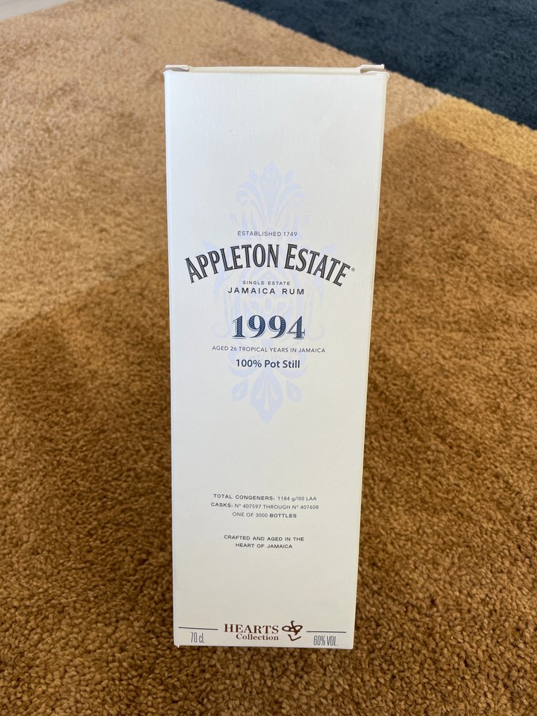 Appleton Velier - Hearts Collection 1994, 1995 + 1999   - b. 2020  - 70 cl - 3 botellas #4.3