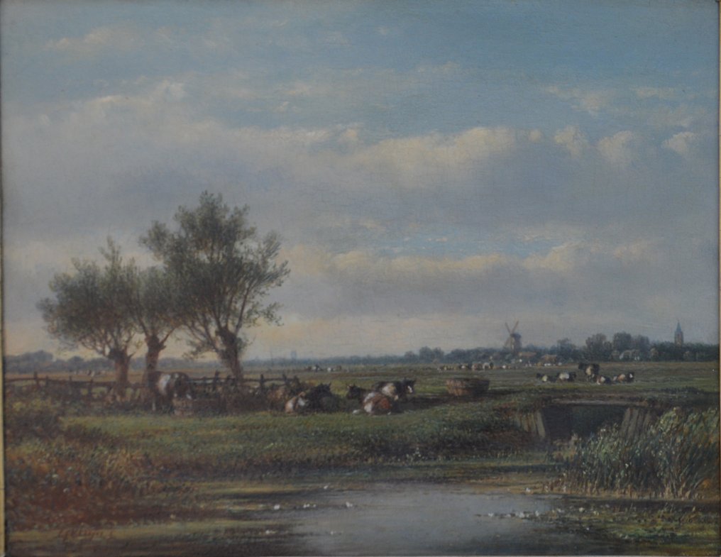 Lodewijk Johannes Kleijn (1817-1897 ) - Koeien in de wei #3.2