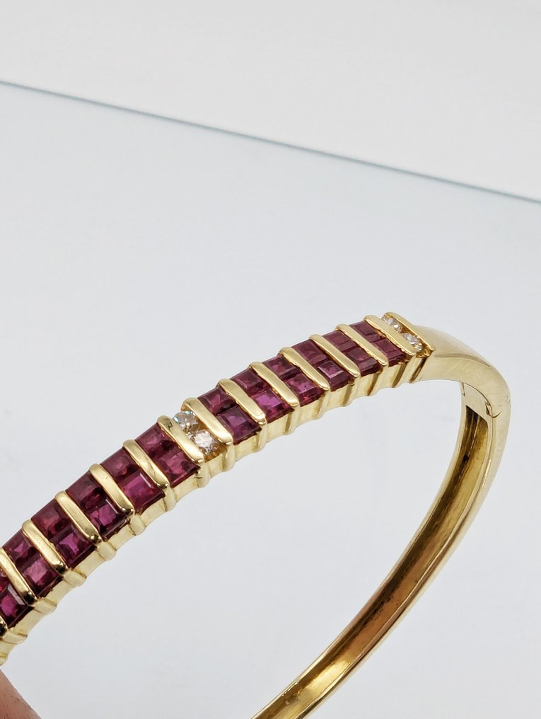 Bracelet - 18 kt. Yellow gold -  2.52 tw. Ruby - Diamond #3.2