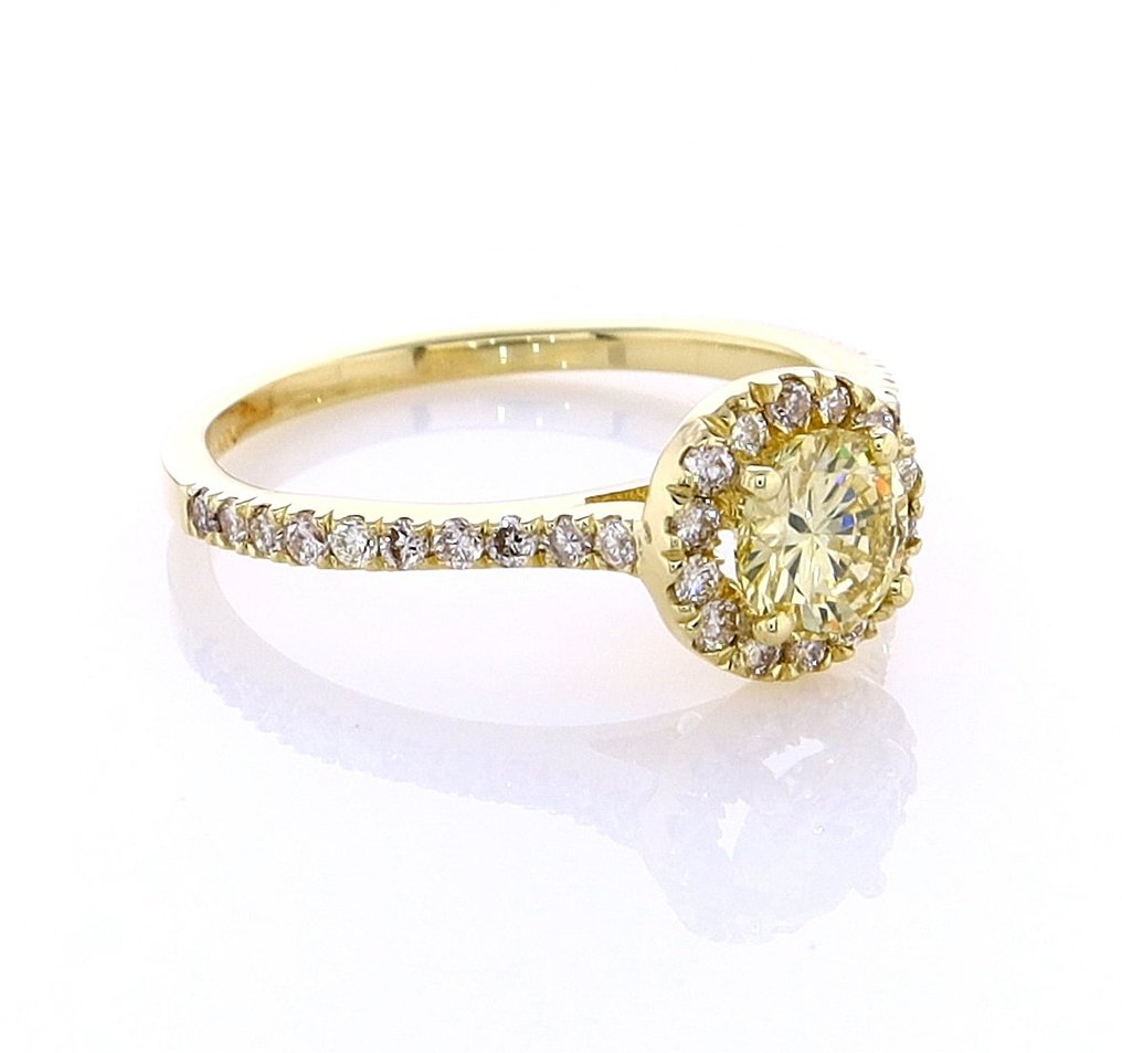 Ring - 14 kt Gult guld -  0.84ct. tw. Diamant  (Natural) - Diamant #1.2