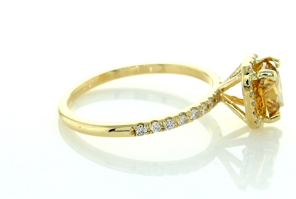Ring - 14 kt Gult guld -  1.32ct. tw. Diamant  (Natural) - Diamant #3.1