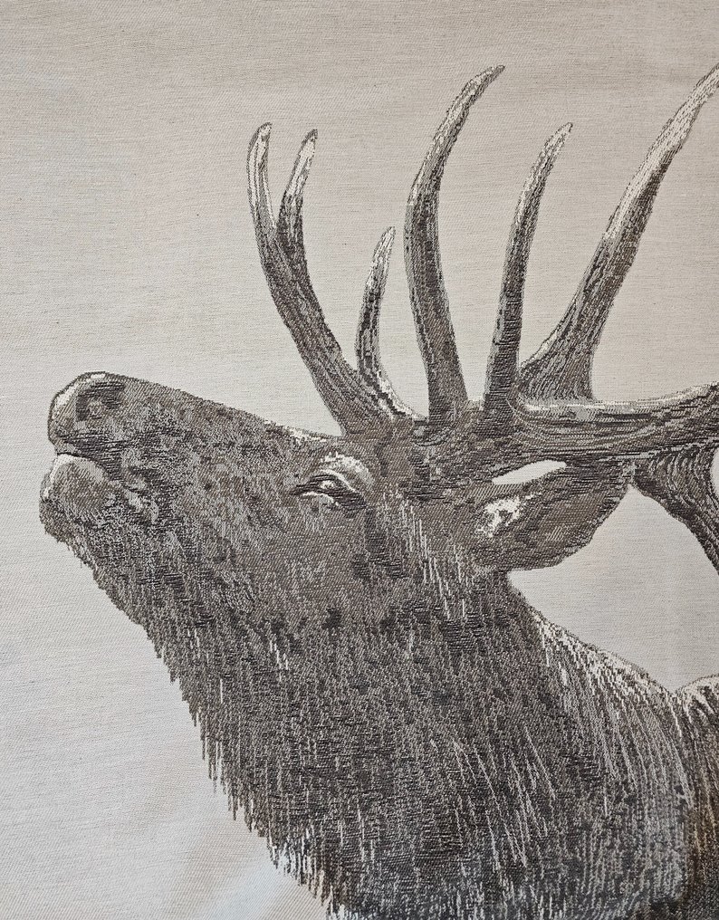 Raro Arazzo Jacquard in Lana di Alpaca e cotone- 105x140cm- Bramito del Cervo - Tessuto - 105 cm - 140 cm #1.0