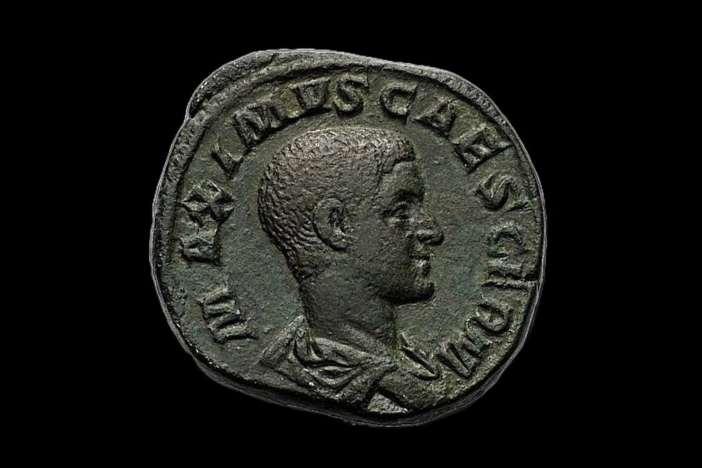 Império Romano. Maximus (Caesar, AD 235/6-238). Sestertius Rome - PRINCIPI IVVENTVTIS #2.1