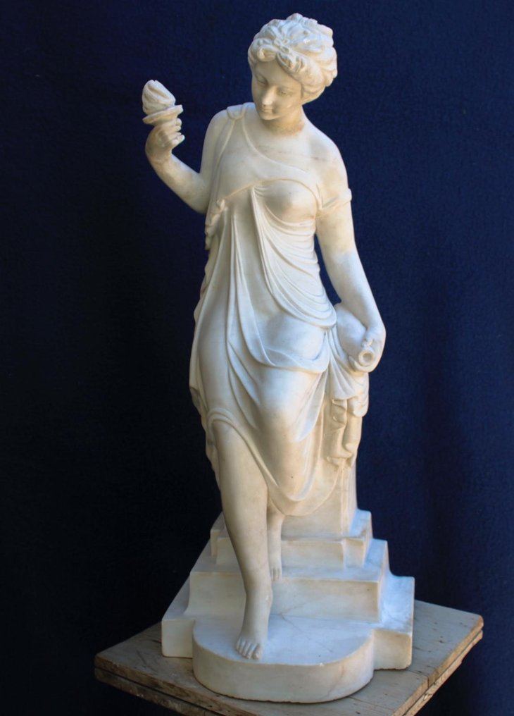 Statua, Grande statua dama Classica - 83 cm - Marmo di Carrara #2.1