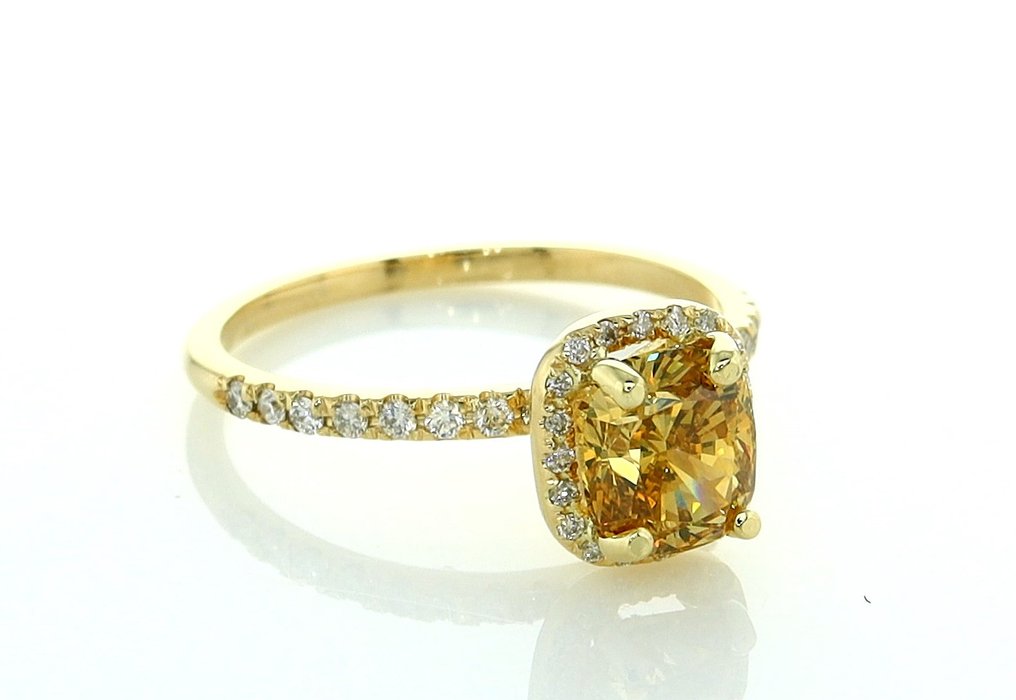 Ring - 14 kt Gult guld -  1.32ct. tw. Diamant  (Natural) - Diamant #3.2