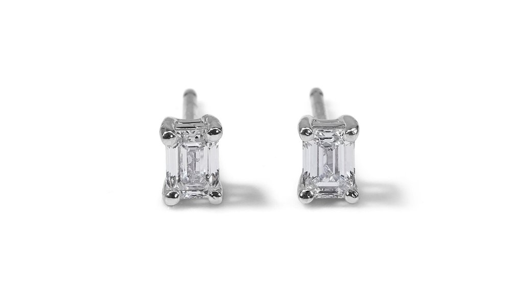- 1.41  Total Carat Weight - - Earrings - 18 kt. White gold -  1.41 tw. Diamond  (Natural)  #1.1