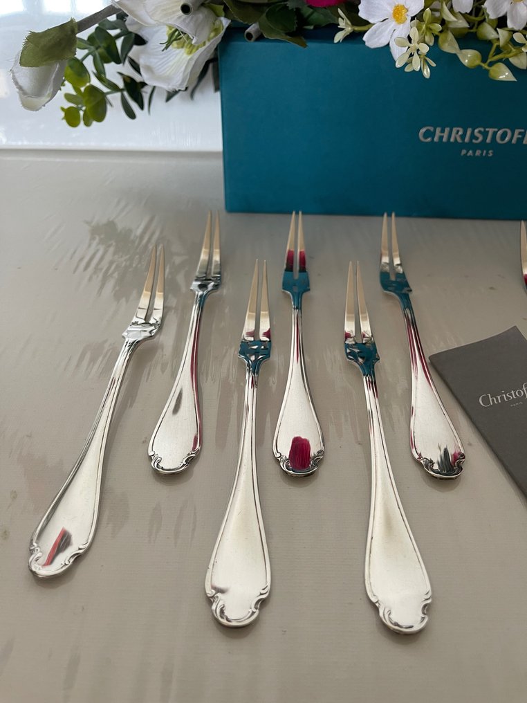 Christofle - Fork - Set of 12 snail forks, Pompadour model. - Silver metal #3.2