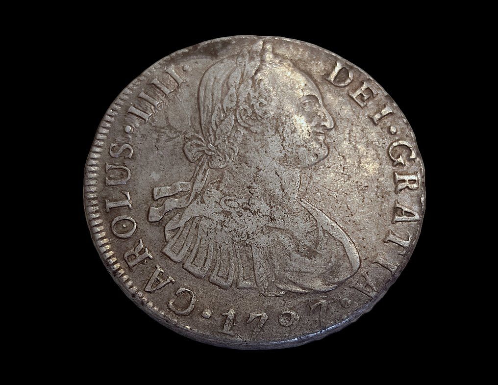 Hiszpania. Carlos IV (1788-1808). 8 Reales 1797 Lima IJ #2.1