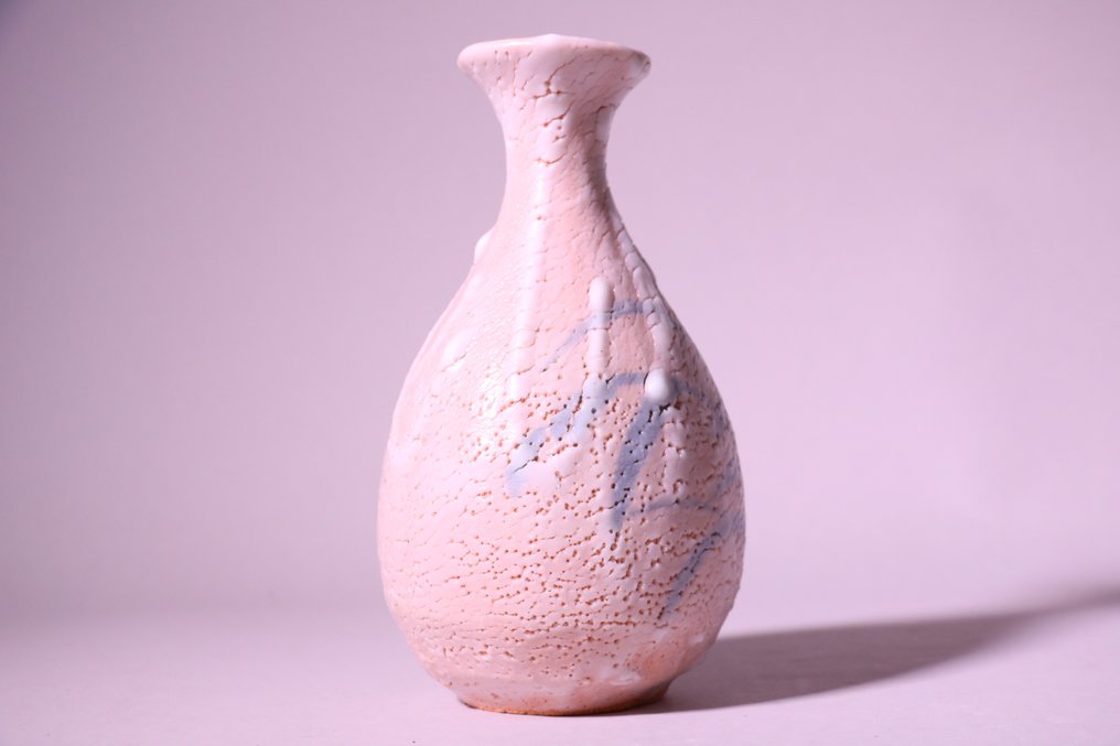 Smuk keramisk vase - Shino blomsterkar 志野花入 - Keramik - 林正太郎 Hayashi Shotaro（1947-） - Japan - Shōwa-periode (1926-1989) #3.1