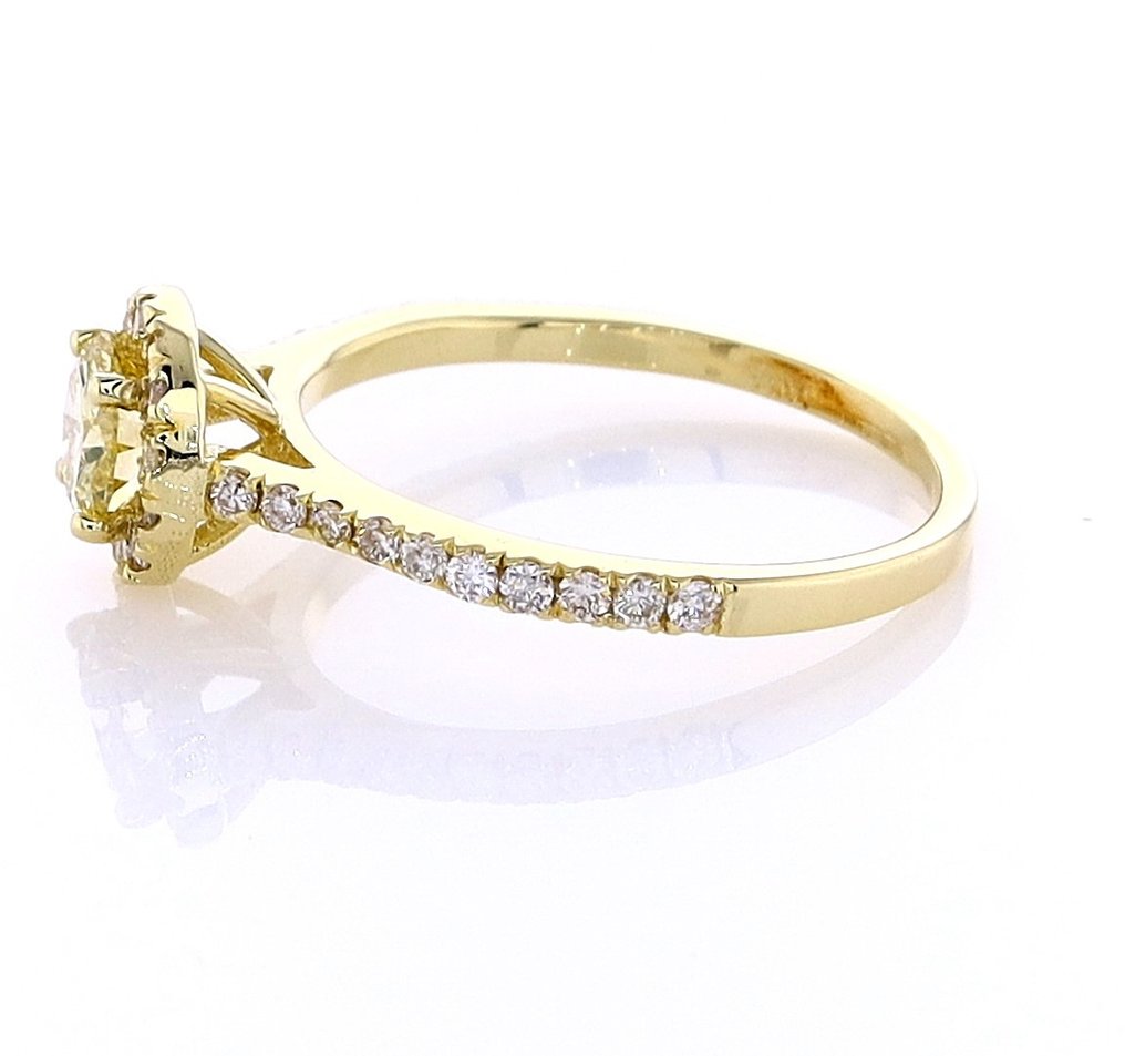 Ring - 14 karat Gull -  0.84ct. tw. Diamant  (Naturlig) - Diamant #2.1