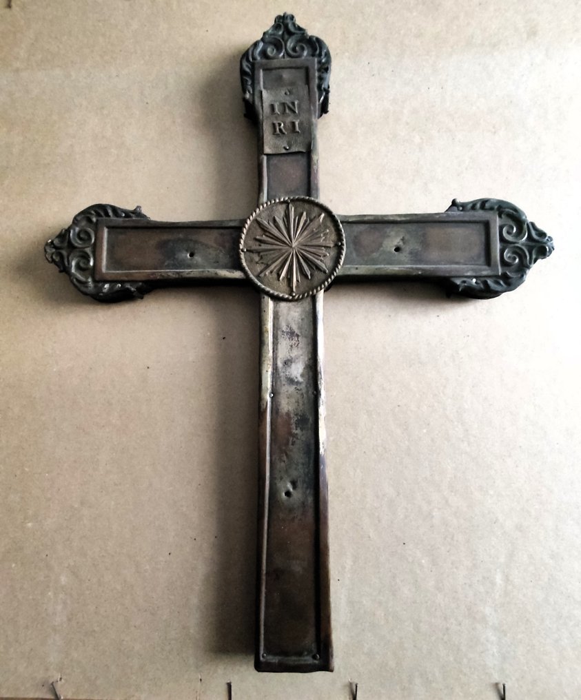 (十字架状)耶稣受难像 - 巴洛克风格 - 木, 铜, 黄铜色 - 1700-1750年 #1.1