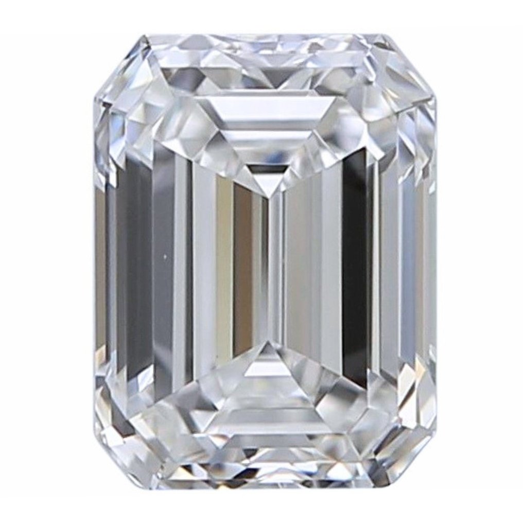 1 pcs Diamant - 0.90 ct - Smaragd - D (färglös) - IF (internally flawless) #1.1