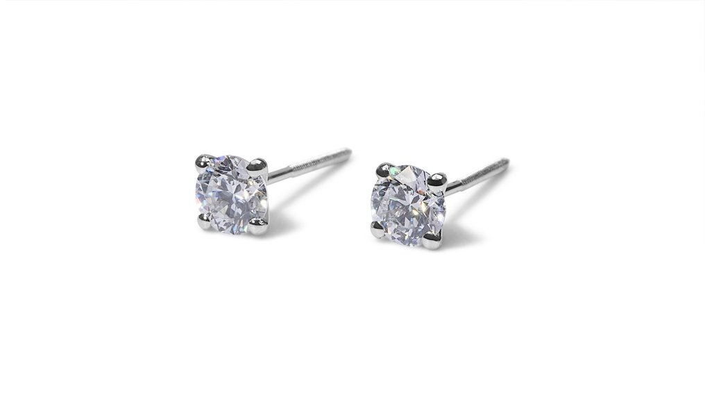 - 1.42 Total Carat Weight - - Earrings - 18 kt. White gold -  1.42 tw. Diamond  (Natural)  #2.1