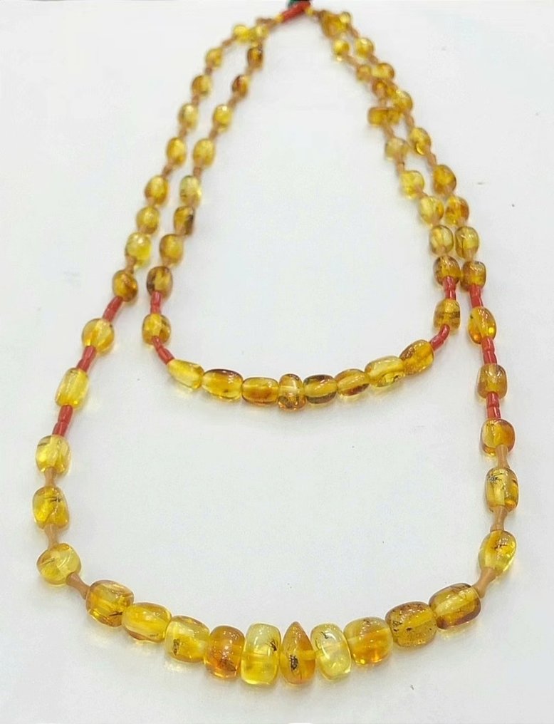 琥珀 - Natural insect amber necklace #1.1