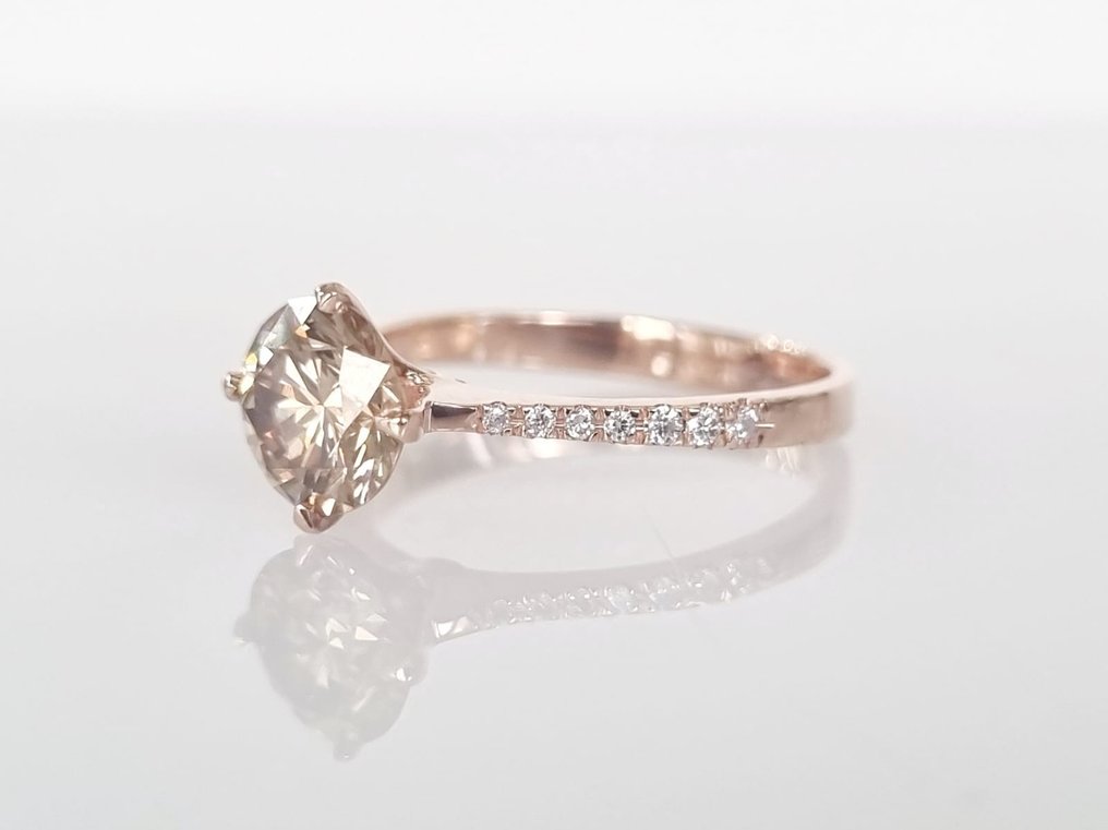 Inel de logodnă - 14 ct. Aur roz -  1.46 tw. Diamant  (Natural) #2.2