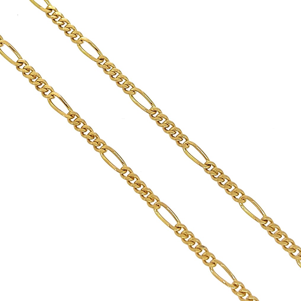 Halskette mit Anhänger - 18 kt Gelbgold -  0.06 tw. Diamant - Saphir  #2.1