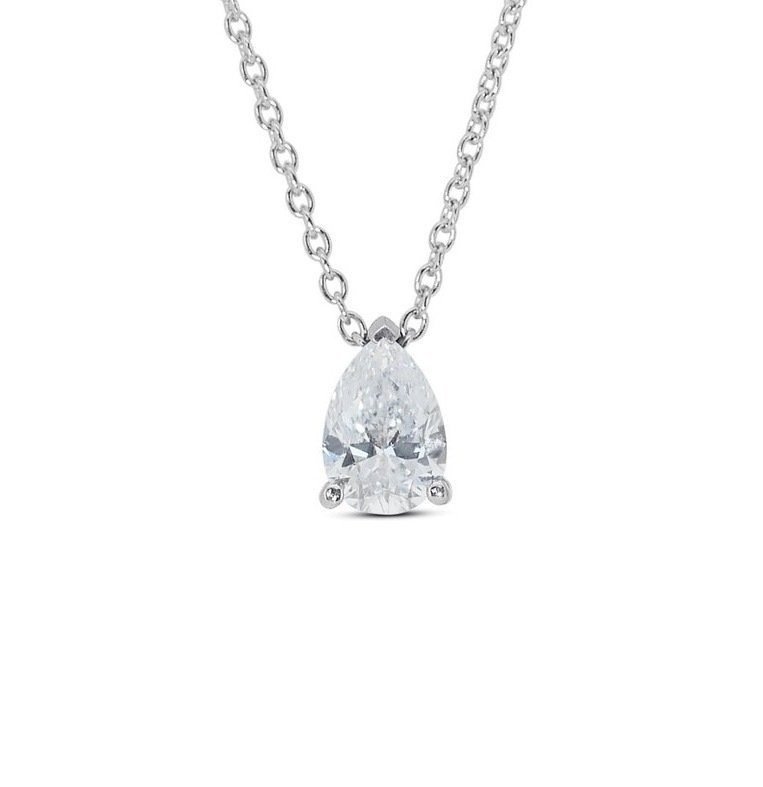 Collier - 18 carats Or blanc -  1.00 tw. Diamant  (Naturelle) #1.1