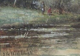 Johannes Pieter Wisselingh (1812-1899) - Landschap met bosvennetje #3.1