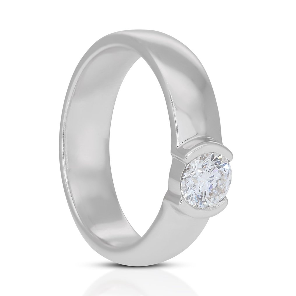 Ring - 18 kt Vittguld -  0.70ct. tw. Diamant  (Natural) #1.2